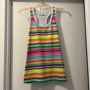 NWOT Fila rainbow/ multicolored athletic racerback tank top, sz small, like new!